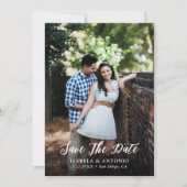 Rustic Navy Blue Burlap en Lace Wedding Photo Save The Date (Voorkant)