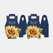 Rustic Navy Blue Burlap Sunflower Wedding Bedankdoosjes (Uitgevouwen)