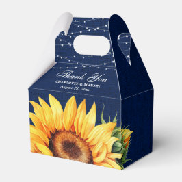 Rustic Navy Blue Burlap Sunflower Wedding Bedankdoosjes
