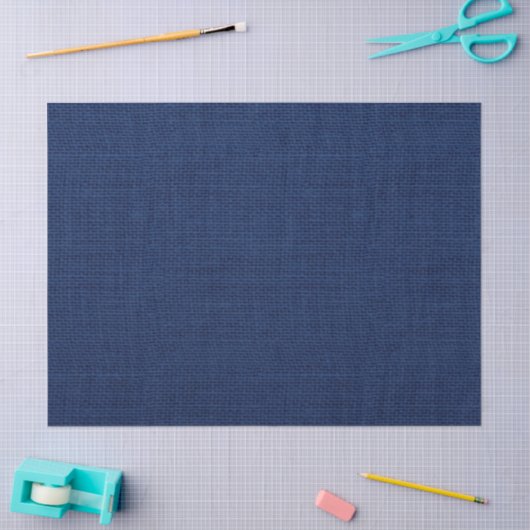 Rustic Navy Blue Burlap Texture Tissuepapier (Craft)