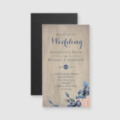 Rustic Navy Blue en Oranje Wedding Woodland (Voorkant / Achterkant)