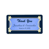 Rustic & Navy Blue Floral Wedding Favor Dank je Etiket (Voorkant)
