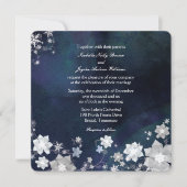 Rustic Navy Blue Frosty Winter Wedding Kaart (Voorkant)