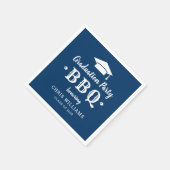Rustic Navy Blue Graduation Party BBQ Personalized Servetten (Hoek)