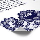 Rustic Navy Blue Lace Sunflower Seating Chart 12 Poster (Hoek)