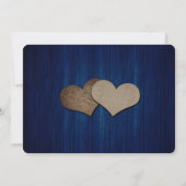 Rustic Navy Blue Mason Jar String Lights Wedding Save The Date (Achterkant)