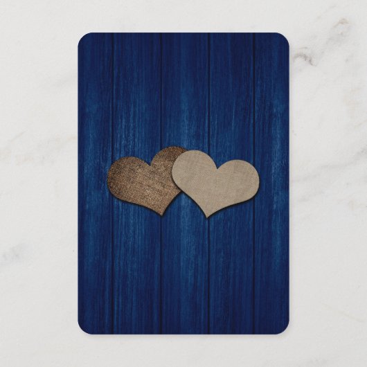 Rustic Navy Blue Mason Jar Wood Accommodatie Kaart (Achterkant)