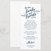 Rustic Navy Blue, plaats instelling Dank u kaart (Voorkant / Achterkant)