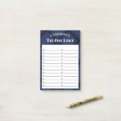 Rustic Navy Blue Plaid to Do List Post-it® Notes (Op bureau)