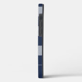 Rustic Navy Blue Pset Pattern Monogram Case-Mate iPhone Case (Achterkant / Links)