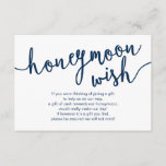 Rustic Navy Blue Script, bruiloft Honeymoon Wish Informatiekaartje<br><div class="desc">Dit is de Rustic Script,  Wedding Enclosure Card. U kunt de doopvontkleuren veranderen,  en uw trouwdetails in de passende doopvont/het schrijven toevoegen. #TeeshaDerrick</div>