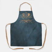 Rustic Navy Blue Smock met Spatulas en Whisk Schort (Voorkant)