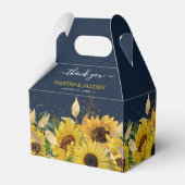 Rustic Navy Blue & Sunflower Bedankt voor je huwel Bedankdoosjes (Achterkant)