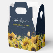 Rustic Navy Blue & Sunflower Bedankt voor je huwel Bedankdoosjes (Geopend)
