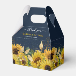 Rustic Navy Blue & Sunflower Bedankt voor je huwel Bedankdoosjes