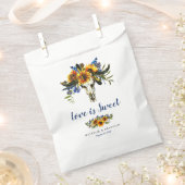 Rustic Navy Blue Sunflower Boho Wedding Sweet Bedankzakje (Geknipt)