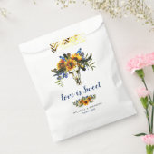 Rustic Navy Blue Sunflower Boho Wedding Sweet Bedankzakje (Gezegeld)