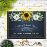 Rustic Navy Blue Sunflower|Daisy Rehearsal Dinner Kaart<br><div class="desc">A lovely array of watercolor flowers for this one of a kind wedding rehearsal dinner uitnodiging</div>