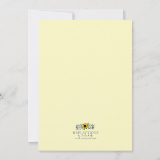 Rustic Navy Blue Sunflower|Daisy Save the Date Kaart (Achterkant)