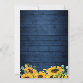 Rustic Navy Blue Sunflower String Lights Wedding Save The Date (Achterkant)