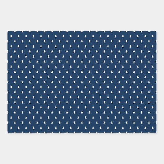 Rustic Navy Blue Tartan Pset Merry Kerstmis Inpakpapier Vel (Voorkant 3)