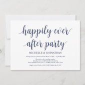Rustic Navy Blue Trouw Elopement Receptie Kaart (Voorkant)