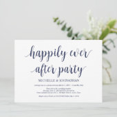 Rustic Navy Blue Trouw Elopement Receptie Kaart (Staand voorkant)