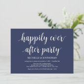 Rustic Navy Blue Trouw Elopement Receptie Kaart (Staand voorkant)