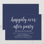 Rustic Navy Blue Trouw Elopement Receptie Kaart (Voorkant / Achterkant)