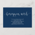 Rustic Navy Blue typeface, Wedding Honeymoon Wish Informatiekaartje<br><div class="desc">Dit is de Rustic Script,  Wedding Enclosure Card. U kunt de doopvontkleuren veranderen,  en uw trouwdetails in de passende doopvont/het schrijven toevoegen. #TeeshaDerrick</div>