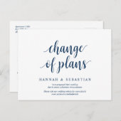 Rustic Navy Blue, verandering van plan, uitstel Briefkaart (Voorkant / Achterkant)