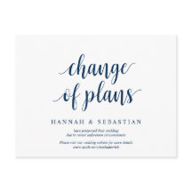 Rustic Navy Blue, verandering van plan, uitstel