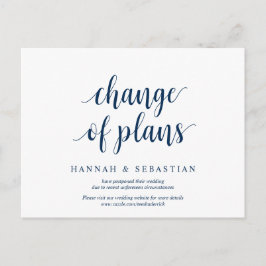 Rustic Navy Blue, verandering van plan, uitstel Briefkaart