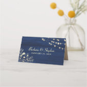 Rustic Navy Blue Wedding Place Card Plaatskaartje (Achterkant)