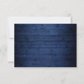 Rustic Navy Blue Wood Baby's Rreath String Lights RSVP Kaartje (Achterkant)