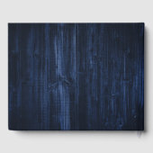 Rustic Navy Blue Wood Lace Sunflower Wedding Gastenboek (Achterkant)