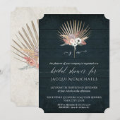 Rustic Navy Blush en Witte Bloemen Vrijgezellenfee Kaart (Voorkant / Achterkant)