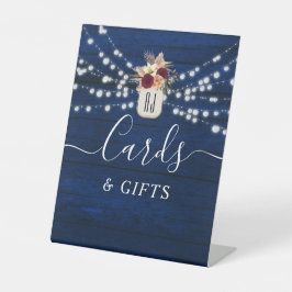 Rustic Navy Cards & Gifts Huwelijksbord Reclamebord Met Voetstuk