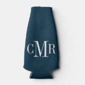 Rustic Navy Classic Monogram Flesjeskoeler (Voorkant)