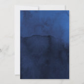 Rustic Navy en Faux Glitter Silver Floral Wedding Kaart (Achterkant)