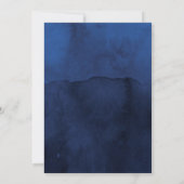 Rustic Navy en Faux Glitter Silver Floral Wedding Kaart (Achterkant)