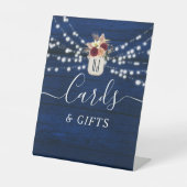 Rustic Navy Kaarten & Geschenken Trouwbord Reclamebord Met Voetstuk (Voorkant)