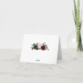 Rustic Navy Marsala Flowers vouwde dank jullie kaa Notitiekaartje (Achterkant)