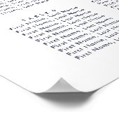 Rustic Navy Peony Wedding 12 Table Seating Chart Poster (Hoek)