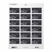 Rustic Navy Pine Bossen Mountain Sketch Adres Etiket (Full Sheet)