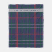 Rustic Navy Red Green Tartan gepersonaliseerd Fleece Deken (Voorkant)