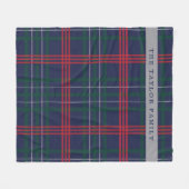 Rustic Navy Red Green Tartan gepersonaliseerd Fleece Deken (Voorkant (Horizontaal))