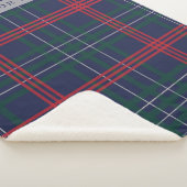 Rustic Navy Red Green Tartan gepersonaliseerd Sherpa Deken (3/4)