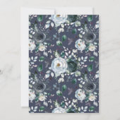 Rustic Navy Stofblauw Watercolor Trouw Kaart (Achterkant)