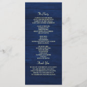 Rustic Navy String Lights Trouwprogramma Programmakaart (Achterkant)